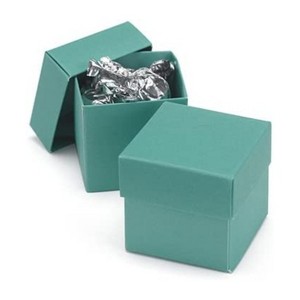 Paper Frenzy Jade Green 2 Piece Party Favor Boxes with Lids 2x2x2 inches (25 pack) for Valentine's Day, Wedding Shower Birthday - 1 of 1