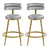 DOMETOUR 27.65'' Modern Velvet Counter Stools Set of 2 with iron Frame Soft Back and Footrest for Kitchen Dining Room - image 3 of 4