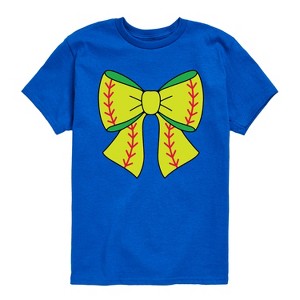 Boys' - Instant Message - Softball Bow Short Sleeve Graphic T-Shirt - 1 of 4
