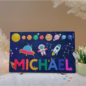 Huxxion Astronaut Personalized Name Puzzle For Kids, Personalized Wooden Puzzle, name puzzles for toddlers - 1 of 1