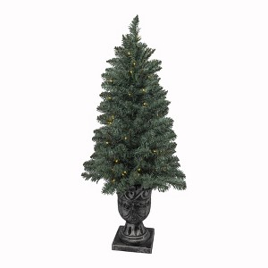 King Of Christmas 3ft Pre-Lit Blue Spruce Artificial Christmas Tree, Tribeca Tabletop Christmas Tree with Lights - 1 of 4