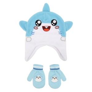 LankyBox Baby Sharky Toddler 2-Piece Pilot Hat & Magic Mittens Set - 1 of 4