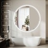 Stufurhome Round Beveled Edge 3 Colors Dimmable LED Anti-Fog Memory Wall Mount Bathroom Vanity Mirror - 2 of 4