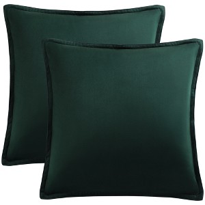 PiccoCasa Decorative Velvet Square Solid Cushion Throw Pillow Covers 2 Pcs - 1 of 4