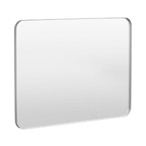 Tempered Glass Rounded Rectangle Framed Wall-Mounted Bathroom Vanity Mirror - 1 of 1