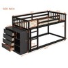 NicBex Twin Over Twin/Full Over Full Bunk Bed with Built-in Design and Fence,Loft Bed with 4 Drawers and 3 Shelves for Bedroom,White/Gray/Espresso - 3 of 4