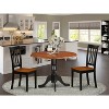 Kitchen Dining Set - Round Table with 2 Wood Chairs - Modern Dining Room Furniture - 2 of 4