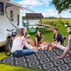 Waterproof, Plastic Straw Area Rug, Large Floor Mat Reversible, Geometric RV Mat for Patio Porch Balcony Backyard  Camping - 4 of 4