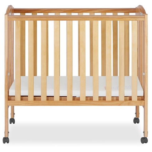 Dream On Me 2 in 1 Portable Folding Stationary Side Crib Natural