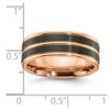 Chisel Black Zirconium Brushed and Polished Rose IP-plated 8mm Band Ring - 4 of 4