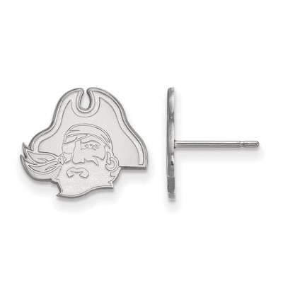 Black Bow Jewelry 10k White Gold East Carolina Pirates NCAA Post Earrings