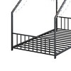TopComfy Beds Twin size childrens bed frame with strips roof shaped iron frame bed No Box Spring Needed for Bedroom, Black, 78.5"*40.94"*58.4" - 4 of 4