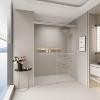 Gulches 56in to 60in W x 72in H Double Sliding Semi frameless Shower Door Brushed Nickel Finish with Clear Glass Explosion proof Film 1 Pc - 3 of 4