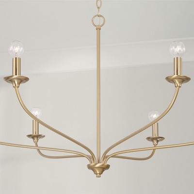 Matte Brass 6-Light Candle Style Chandelier