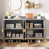46.7" Sideboard Buffet Cabinet, Fluted Entryway Shoe Storage Cabinet, Wooden Coffee Bar Cabinet, Media Console Buffet Cabinet for Kitchen - 2 of 4