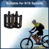 Unique Bargains Cycling Bike Pedal 9/16" Spindle Plastic Bicycle Flat Pedals for Road Mountain BMX MTB Bike Black - 2 of 4