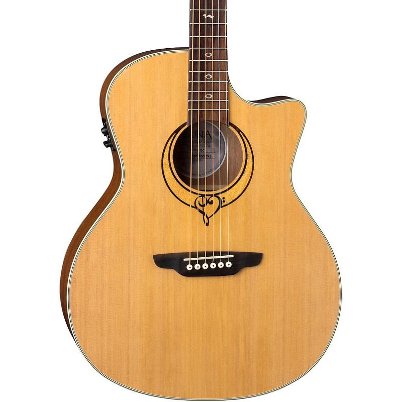 Luna Heartsong Grand Concert Acoustic-Electric Guitar Natural, 1 of 7