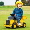 Costway Ride on Dump Truck with One-Button Start Horn Adjustable Dump Bed Treaded Wheels - image 4 of 4