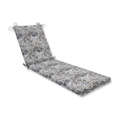 80" x 23" x 3" Corrinthian Driftwood Chaise Lounge Outdoor Cushion Black - Pillow Perfect