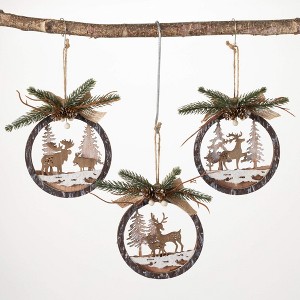 5.25"H Sullivans Woodland Ornament - Set of 3  Multicolored Christmas Ornaments - 1 of 2