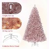4.5ft/6ft/7ft Prelit Rose gold Artificial Christmas Tree with 150 Dual-Color LEDs & 288 Branch Tips - Includes Metal Stand - 3 of 4