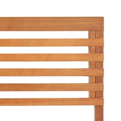 Rustic Medium Wood L-Shaped Acacia Patio Bench