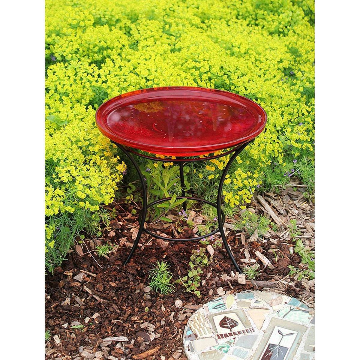 14" Iron Multi-Use Stand for Planter, Birdbath, Gazing Ball Black - ACHLA Designs - thumbnail 3