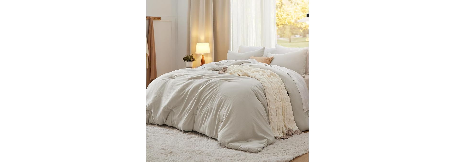 Bedsure Comforter Set – Soft & Warm Imitation Washed Cotton Bedding for All Seasons