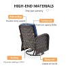 POCASSY 3PCS Outdoor Swivel Rocking Chairs Set of 2 with Rattan Side Table, Patio Brown Wicker Patio Fruniture Set Patio Swivel Rockers in Gray - 3 of 4