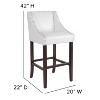Emma and Oliver 30"H Transitional Upholstered Walnut Barstool with Accent Nails - 4 of 4