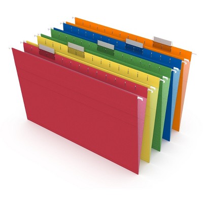 MyOfficeInnovations Hanging File Folders 5-Tab Legal Size Assorted Colors 25/BX 345001