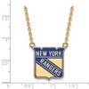 Black Bow Jewelry 14k Yellow Gold Plated Sterling Silver New York Rangers NHL Necklace 18 Inch - 2 of 4