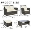 CAVINAS 6-Piece Patio Seating Sets, with Acacia Wood Cool Bar Table with Ice Bucket, Deep Seat Patio Conversation Set with Two Stools, Dark Gray - 3 of 4