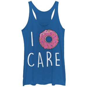Women's CHIN UP I Donut Care Racerback Tank Top - 1 of 3