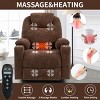 Chenille Power Lift Recliner Chair with Massage & Heat, USB Ports and Cup Holders, Heavy Duty Electric Armchair for Elderly-Cuddlewood - 3 of 4