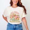 Aloha Christmas Surfing Santa - Women's Garment Dyed Graphic T-Shirt - 3 of 4