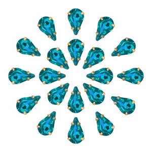 Unique Bargains Glass Craft Embellishments Flat Back Four Claws Teardrop Gems 20 Pcs - 1 of 4