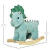 SEVOBAL Toy Vehicles Plush Triceratops Ride On Rocking Horse with Realistic Sounds for Kids Fun and Development, Green, 25.25"*11.75"*21.25" - 4 of 4