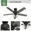 Hunter Fans 52" Gatlinburg Lighted Ceiling Fan Matte Black Finish with 5 Blades and LED Light Kit for Indoor Use - 4 of 4