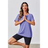 Imily Bela Women's Backless Sports T-Shirt, Fitness Casual Yoga T-Shirt, Short-Sleeve Summer Top - 4 of 4