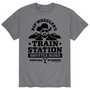 Men's - Yellowstone - RIP Wheeler's Train Station Montana Wyoming Short Sleeve Graphic T-Shirt - 1 of 4