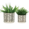 Sagebrook Home Set of Two 6"H/8"H Ceramic Abstract Tiled Design Planters for Living - 4 of 4