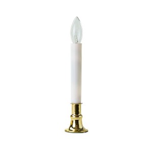 IMC Electric Candle with Incandescent Bulb and Light Sensor, Brass, 9in - 1 of 2