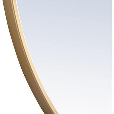 Contemporary Round Metal Frame Mirror 36" Black Finish