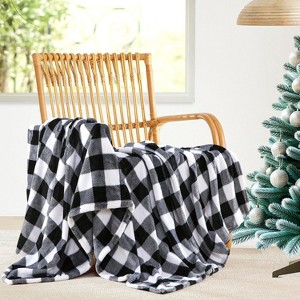 Lomsoe Christmas Grid Blanket Holiday Printed Flannel Throw Blanket Perfect Holiday Decor Gift for Family Friends Christmas Gift. - 1 of 4