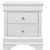 Vynxaria Crocodile Metallic White Nightstand ¨C Contemporary Elegance with Crystal Accents - 3 of 4