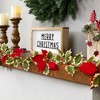 Northlight Pre-Lit Battery Operated Holly and Berry Christmas Garland - 7.5' x 5" - Warm White Lights - 2 of 4