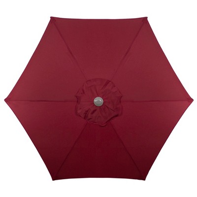 Burgundy 7.5 ft Hexagon Outdoor Patio Market Umbrella with Hand Crank