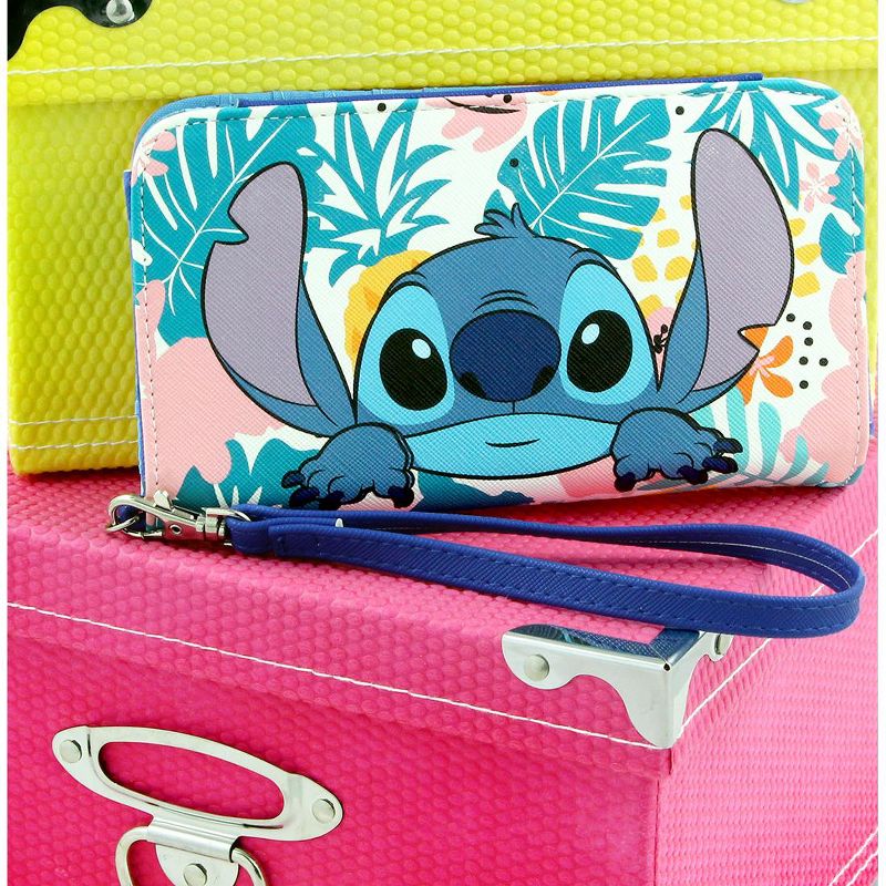Disney Lilo & Stitch Tropical Design Snap-Closure Wristlet Wallet w/ Wrist Strap Multicoloured, 4 of 8