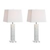 28.5" (Set of 2) Noelle Seashell Table Lamp (Includes LED Light Bulb) White - JONATHAN Y: Modern Resin Crystal Base, Linen Shade - image 2 of 4